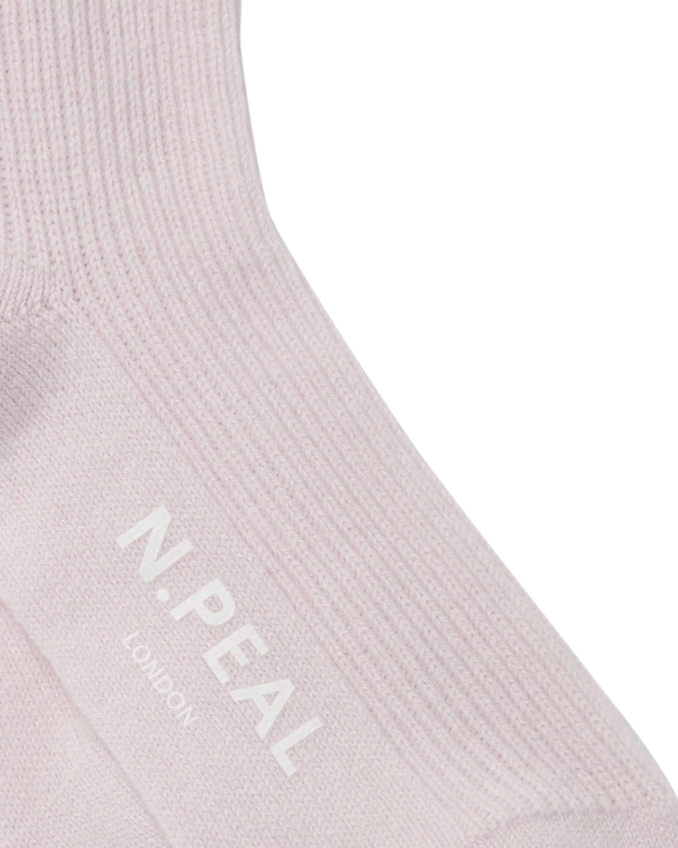 Unisex Cashmere Rib Bed Socks Chalk Pink - Image 2