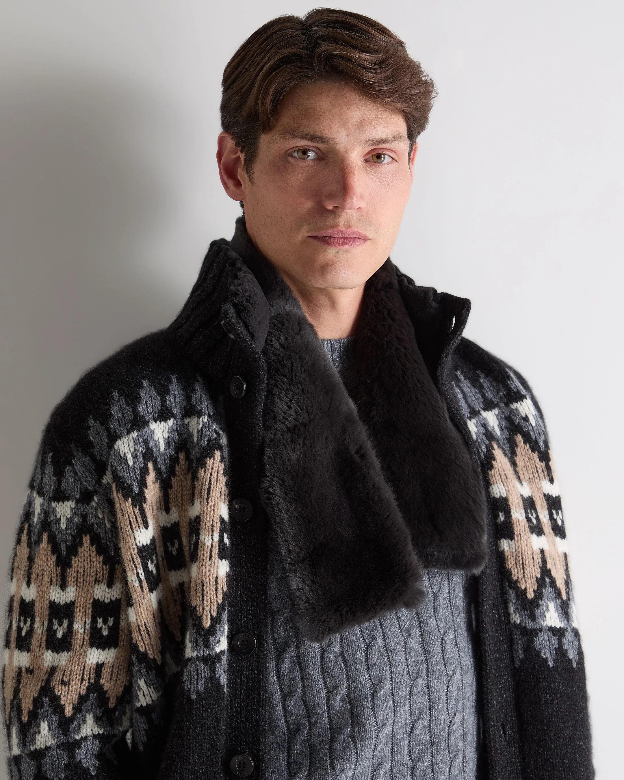 Unisex Fur Neckwarmer Chocolate Brown - Image 4