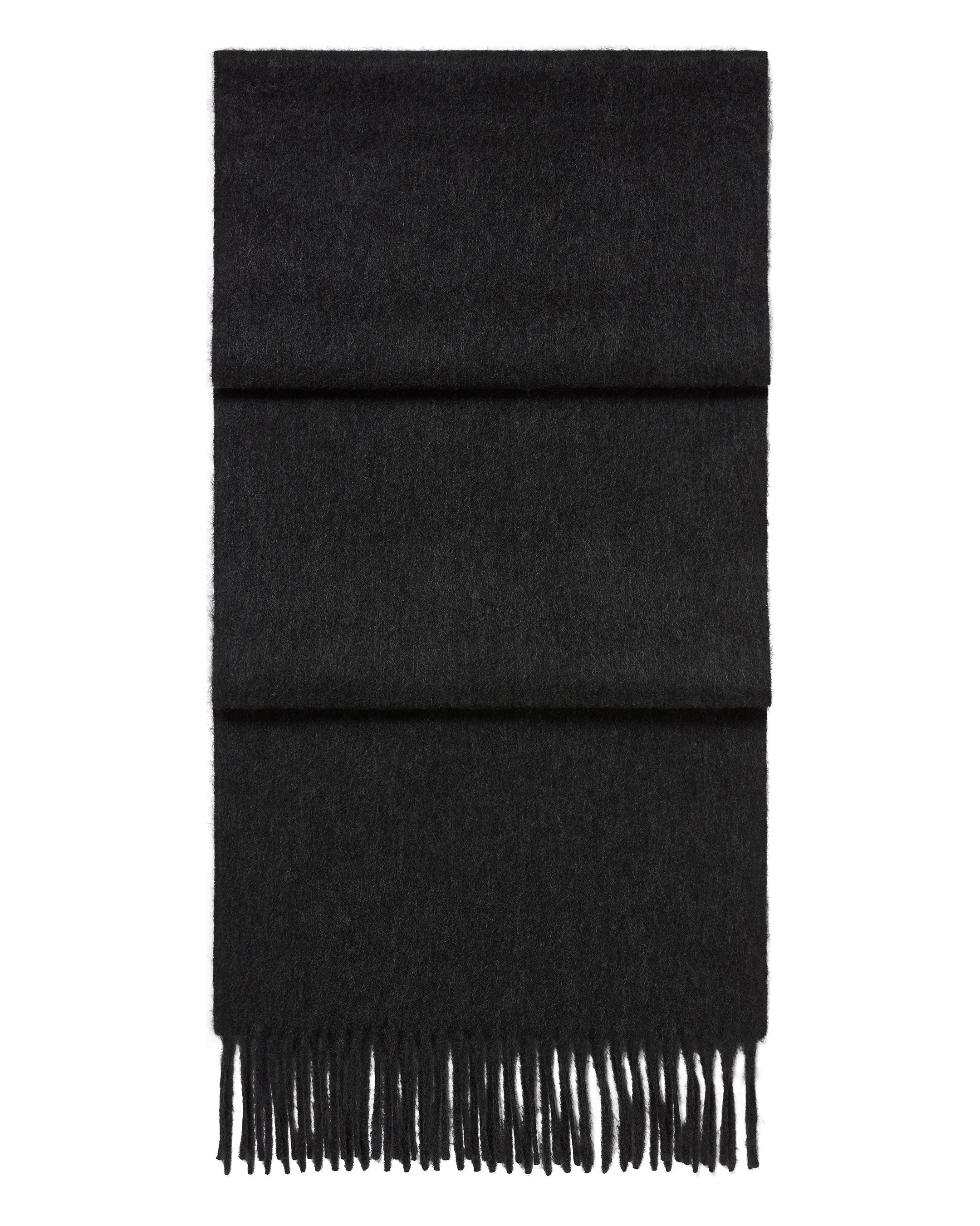 Unisex Woven Cashmere Scarf Deep Charcoal Grey