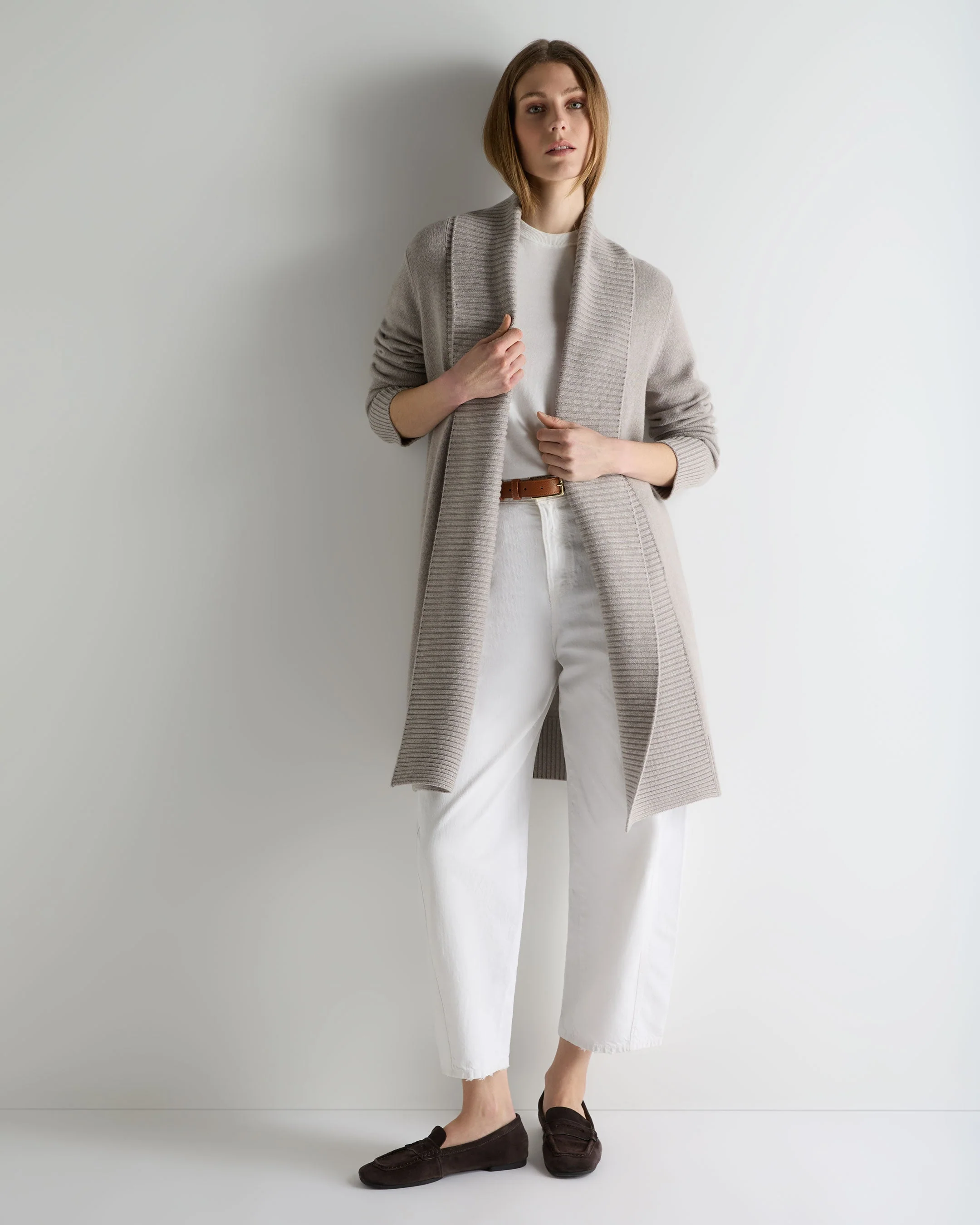 Women's Abbey Cashmere Cardigan Oat Grey