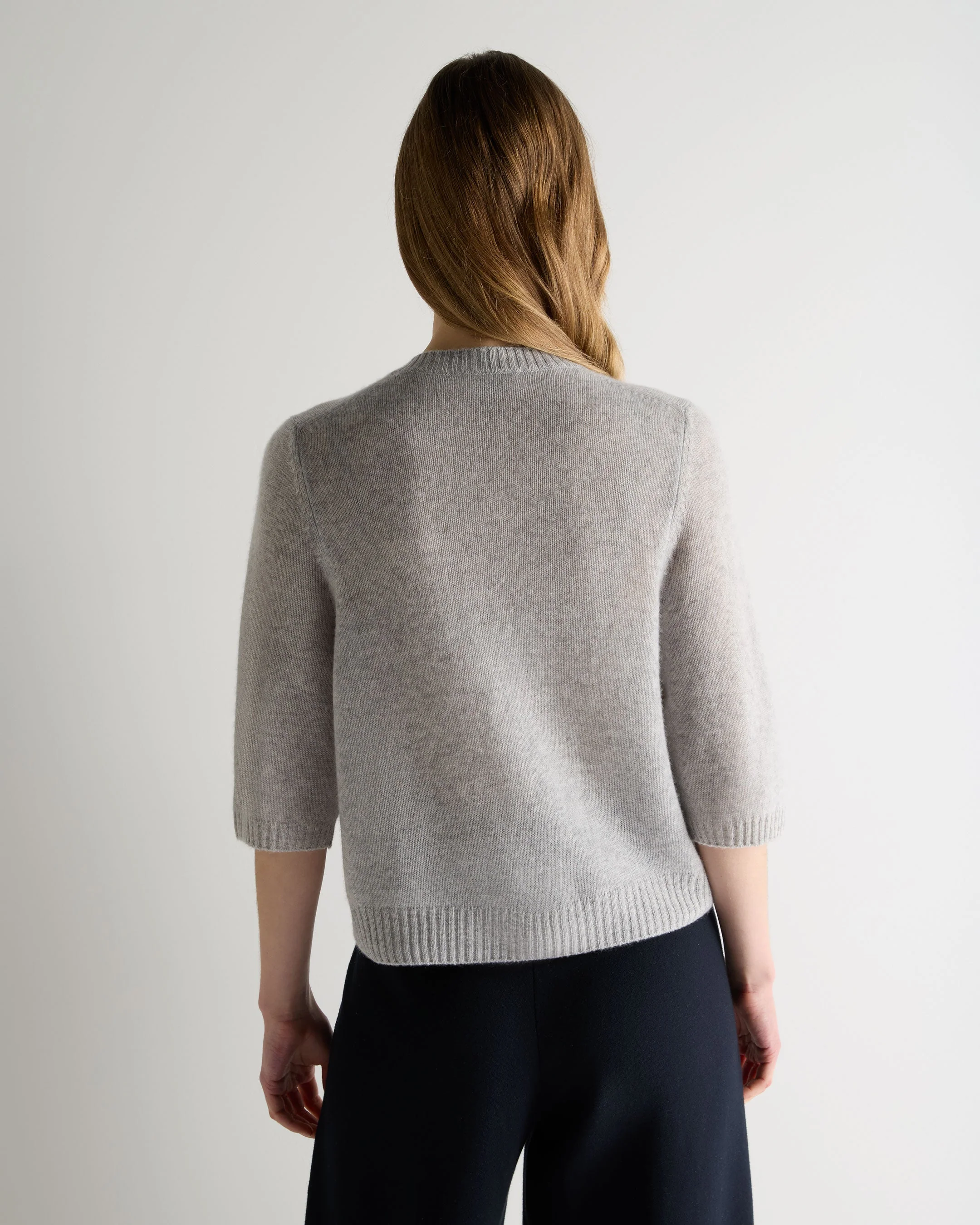 Women's Air Cashmere Cardigan Fumo Grey - Image 4