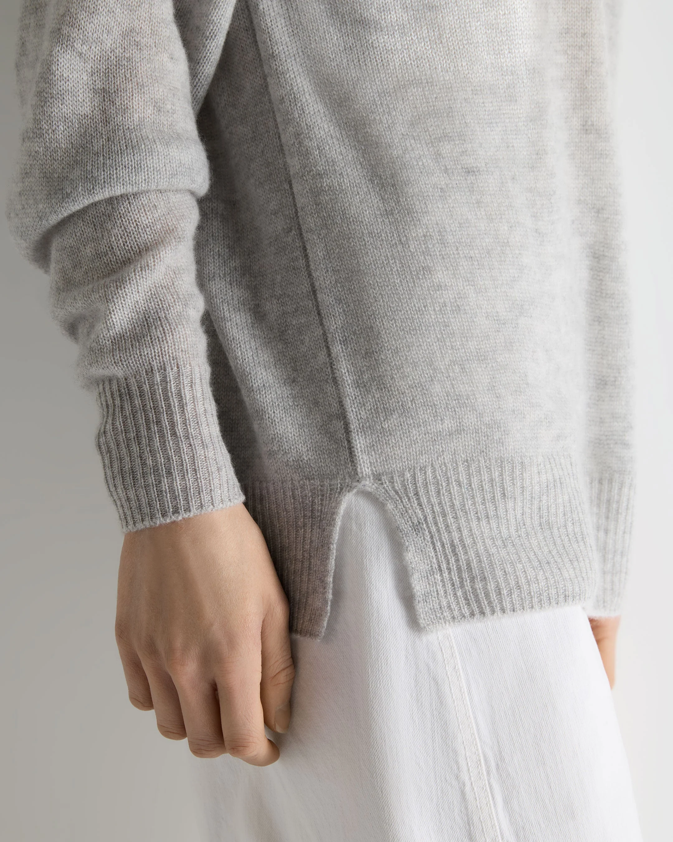 Women's Air Longline Cashmere Sweater Fumo Grey - Image 5