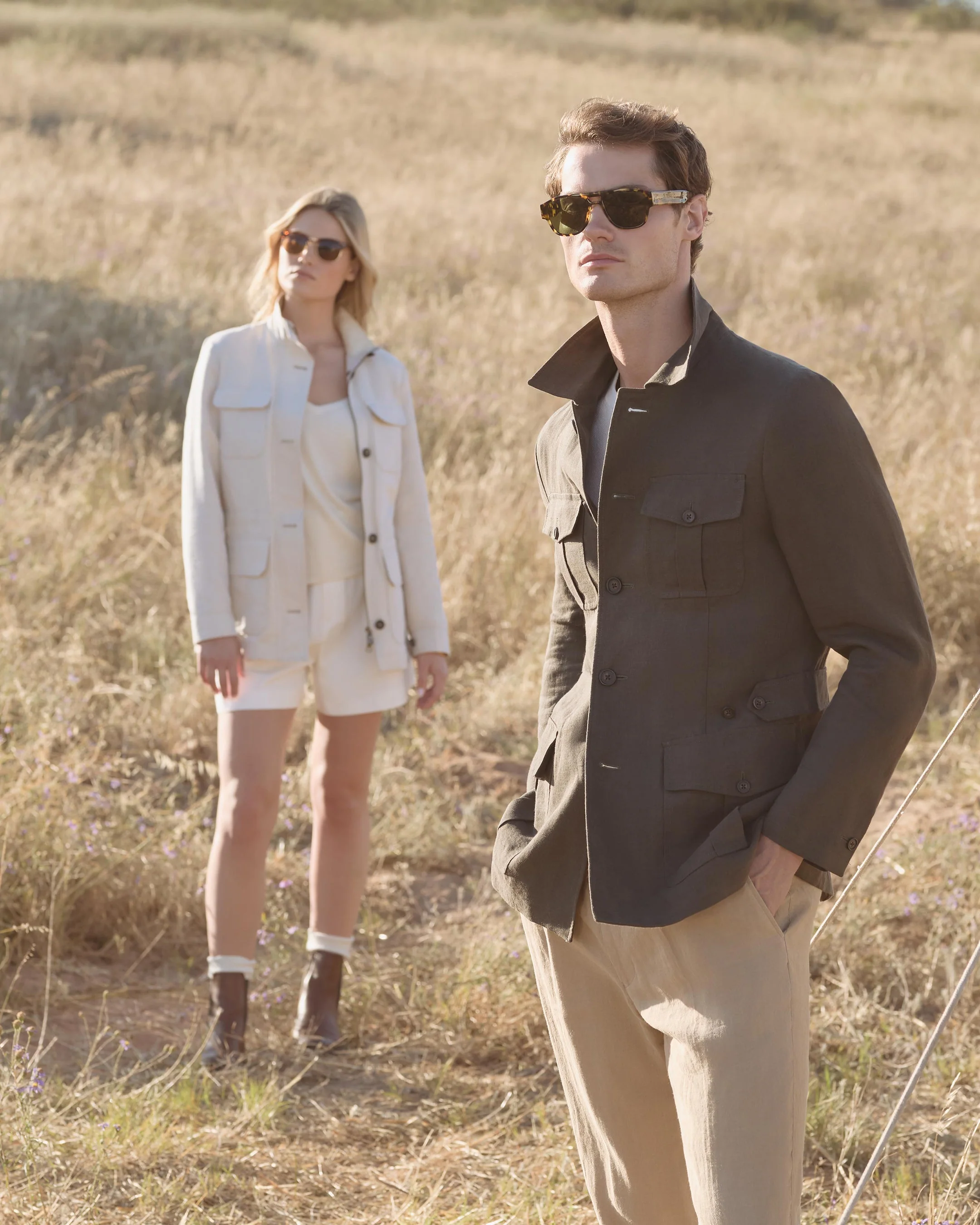 Women's Avola Linen Blend Jacket Stone Brown - Image 8