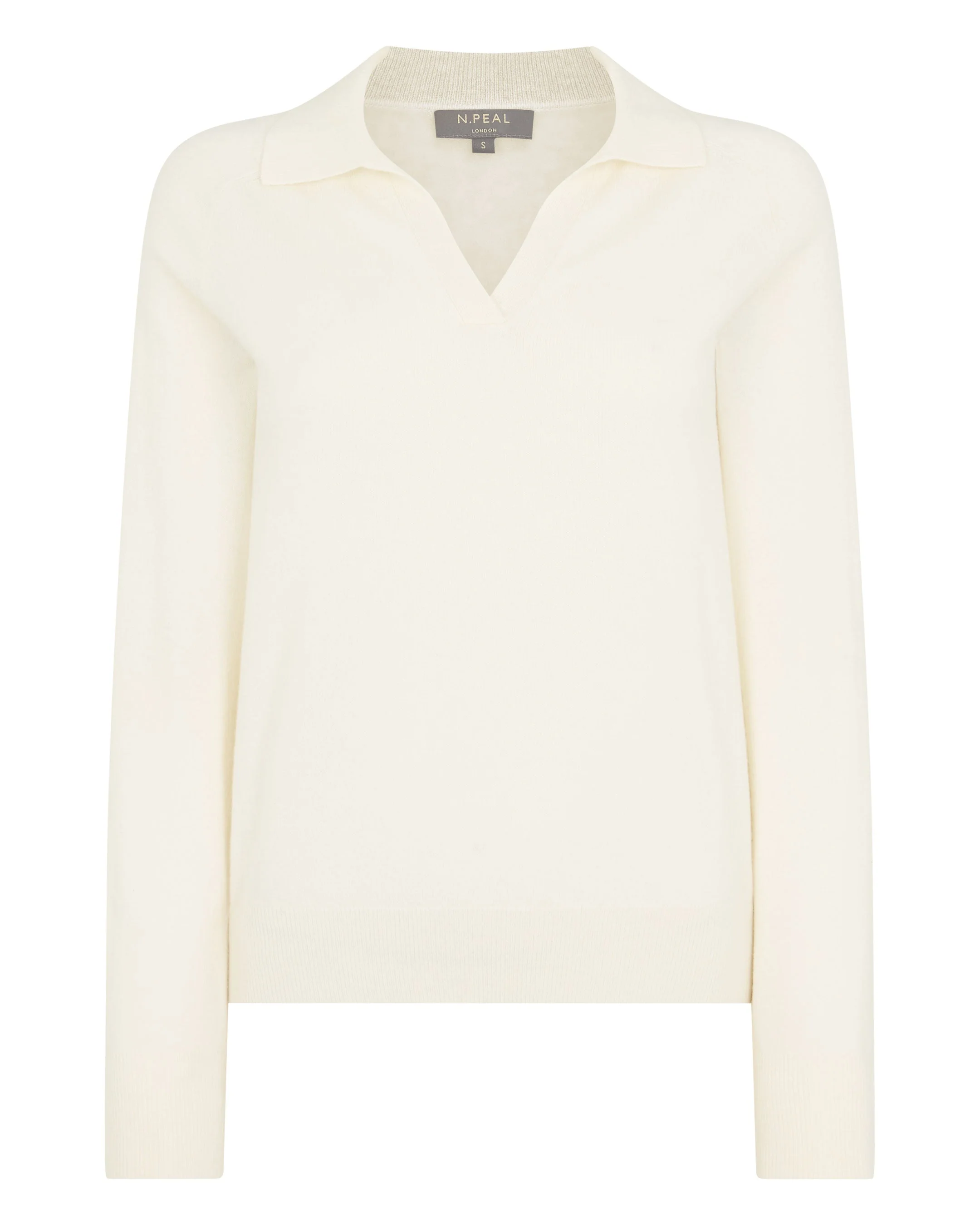 Women's Harriet Cashmere Polo Shirt New Ivory White - Image 2
