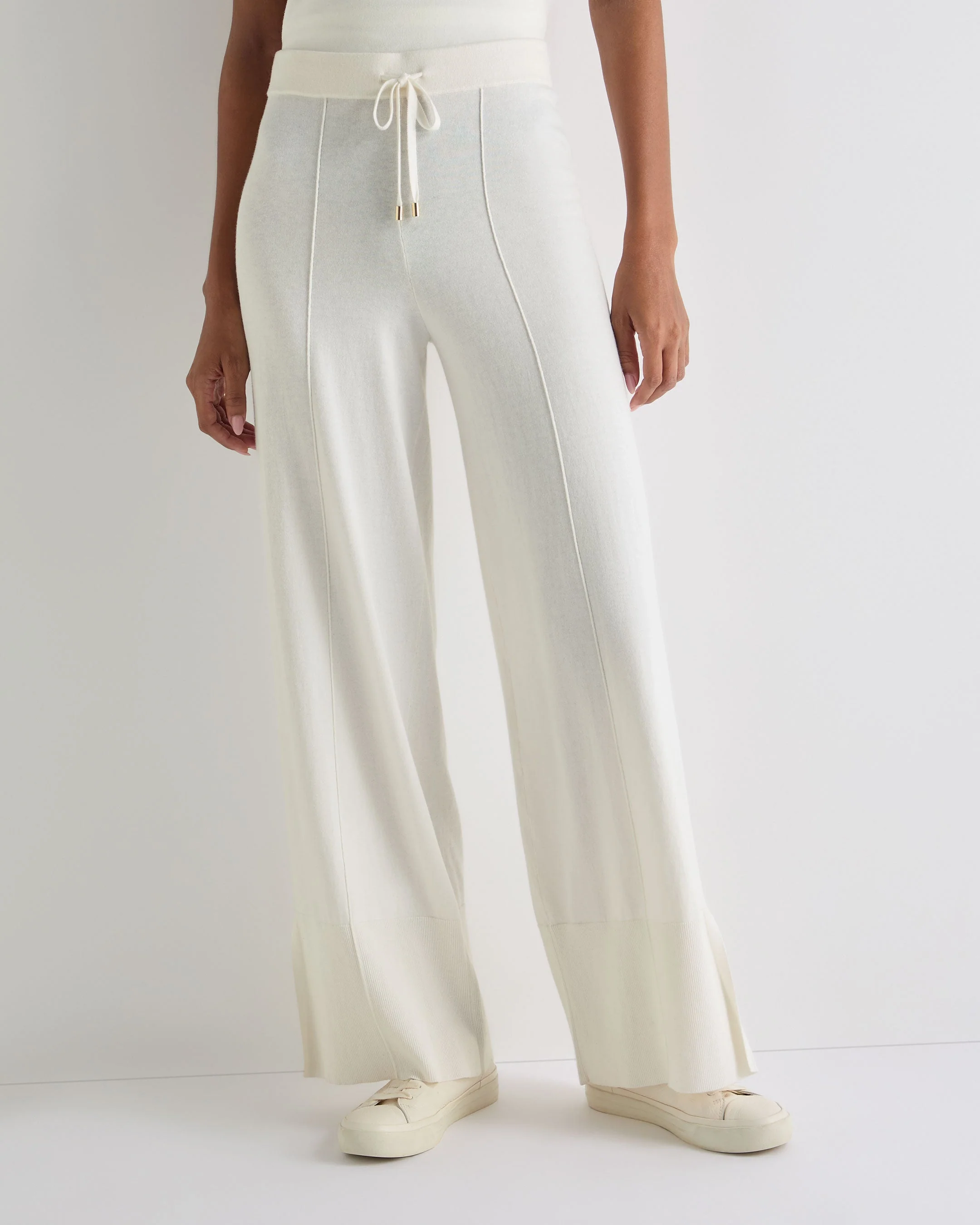 Women's Cotton Cashmere Pant New Ivory White