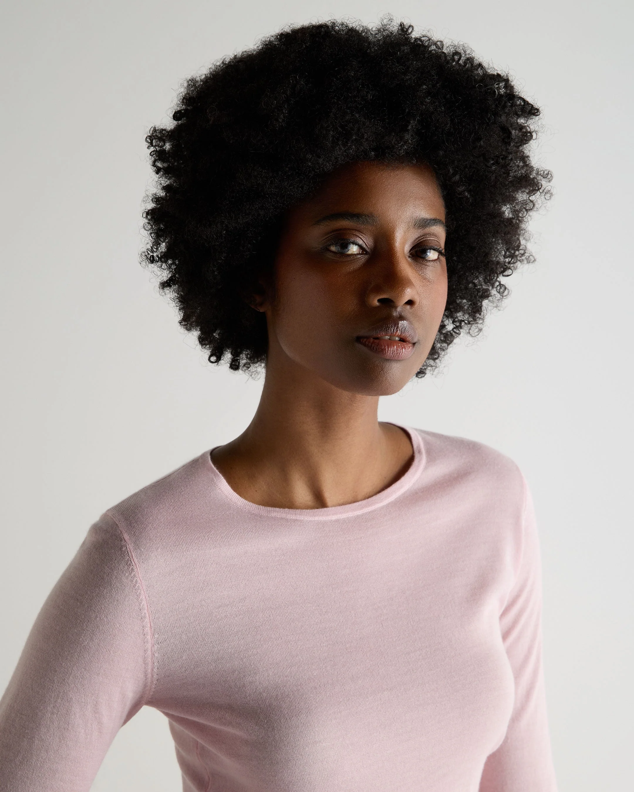 Women's Eden Superfine Cashmere Round Neck Top Rosewater Pink - Image 5