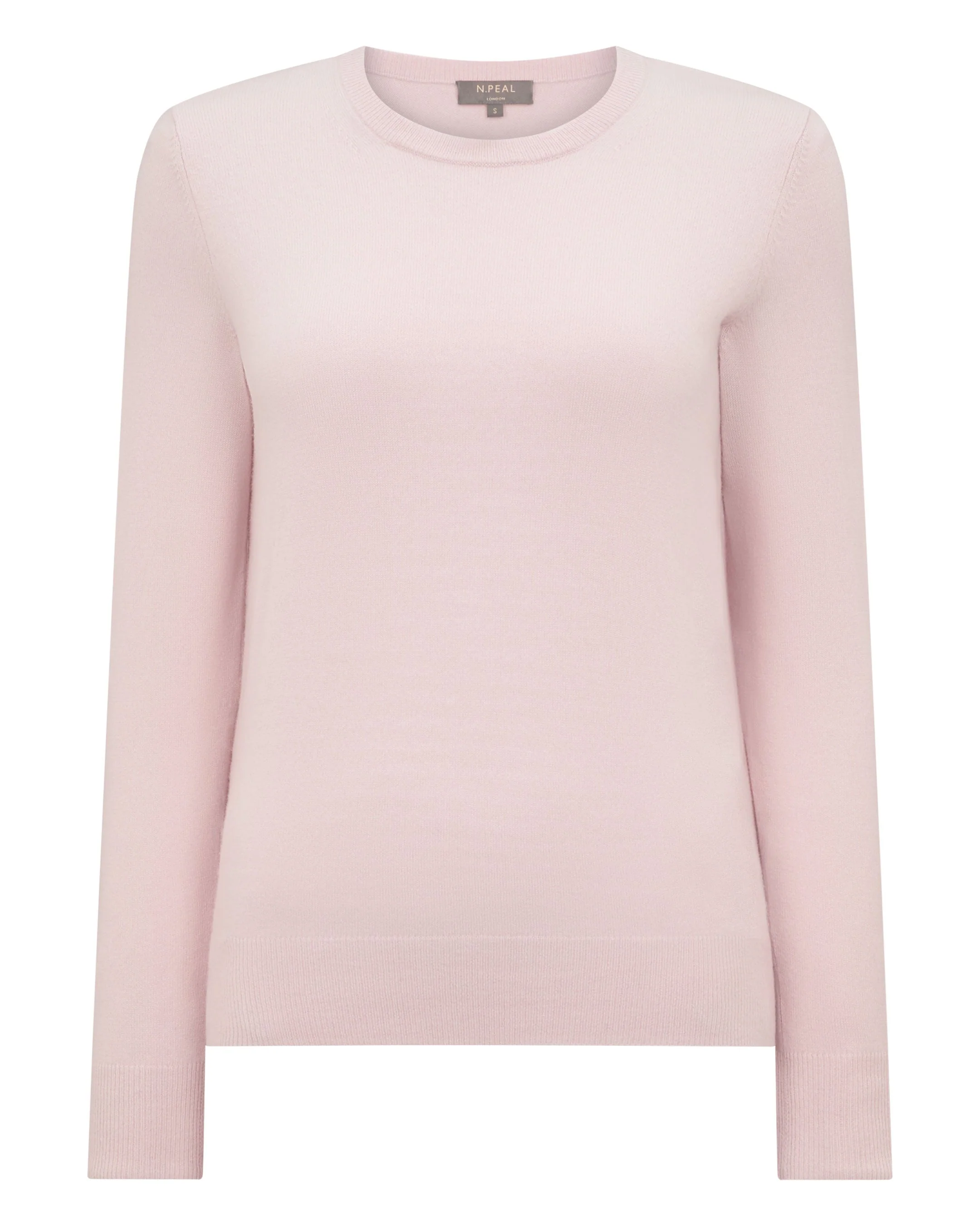 Women's Evie Classic Round Neck Cashmere Sweater Powder Pink - Image 2