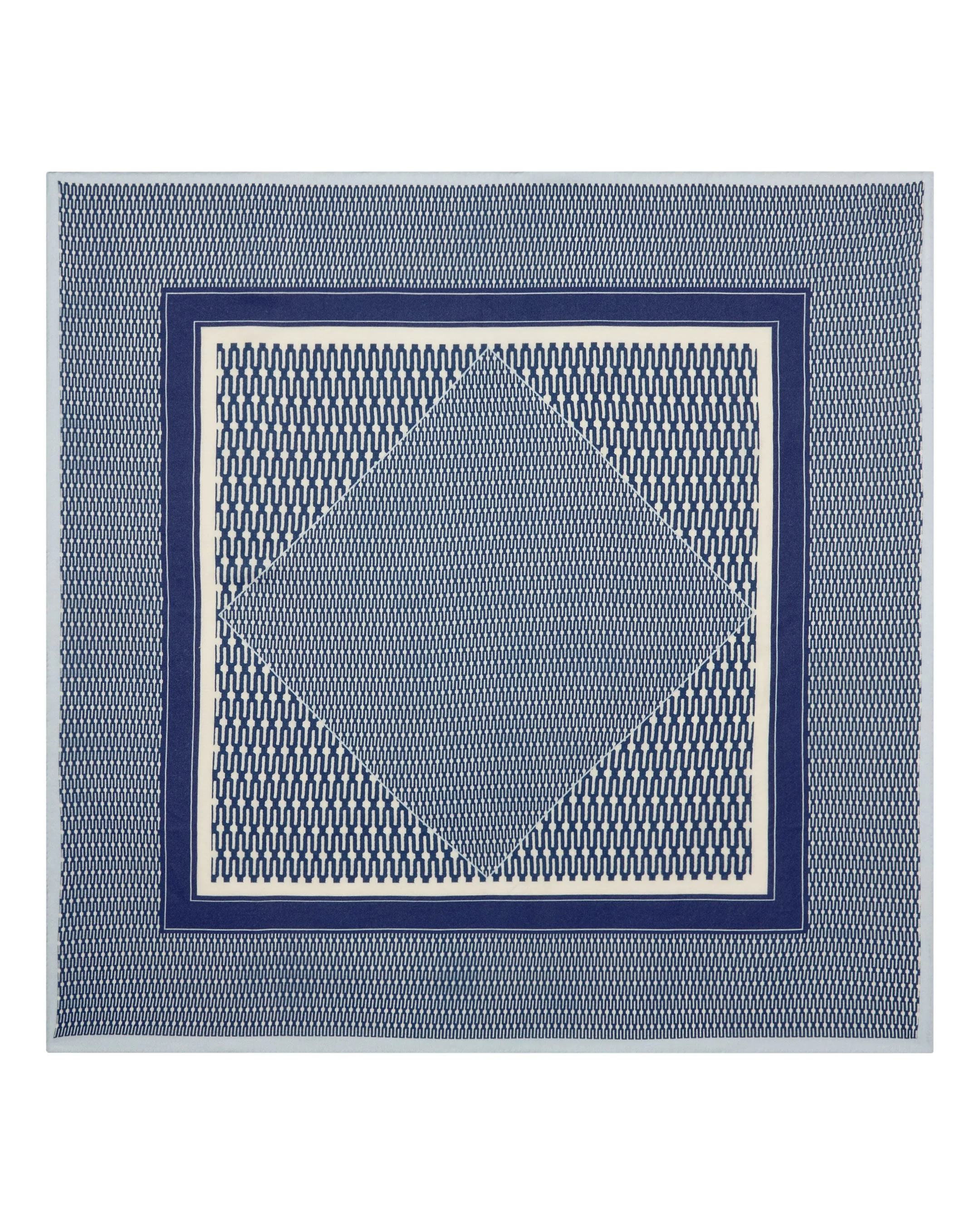 Women's Geo Print Silk Blend Foulard Navy Blue