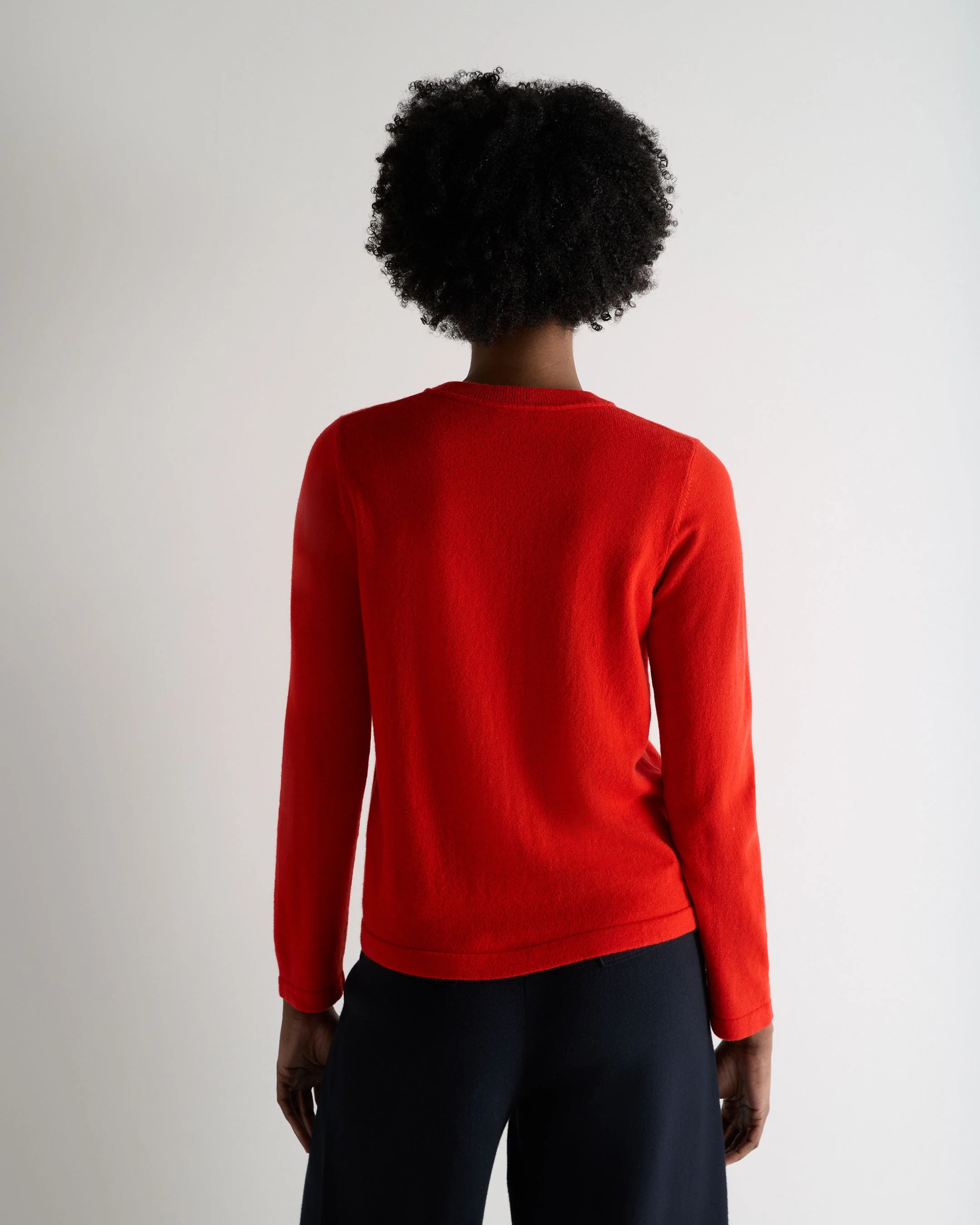Women's Hallie Round Neck Cashmere Sweater Tomato Red - Image 4