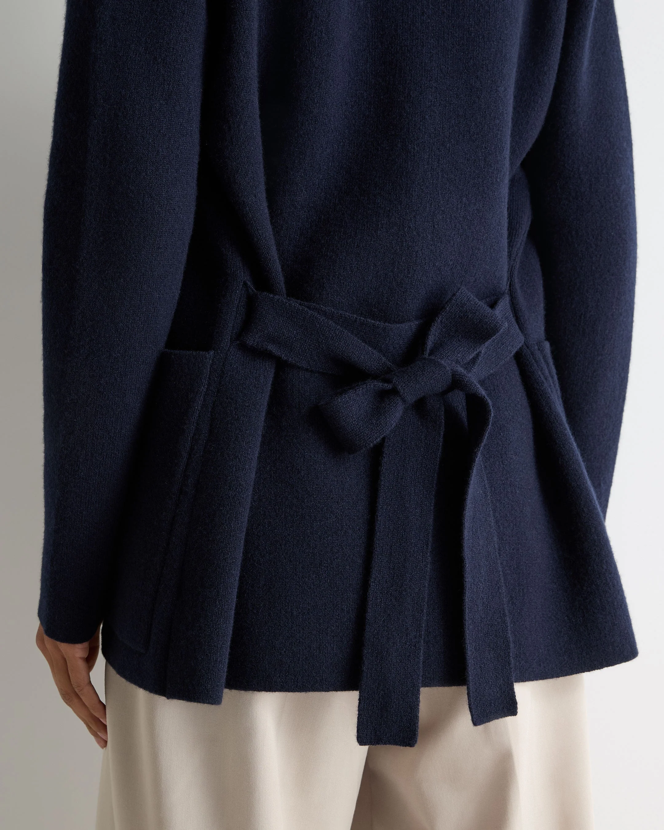 Women's Ruby Herringbone Fur Cardigan Navy Blue - Image 5
