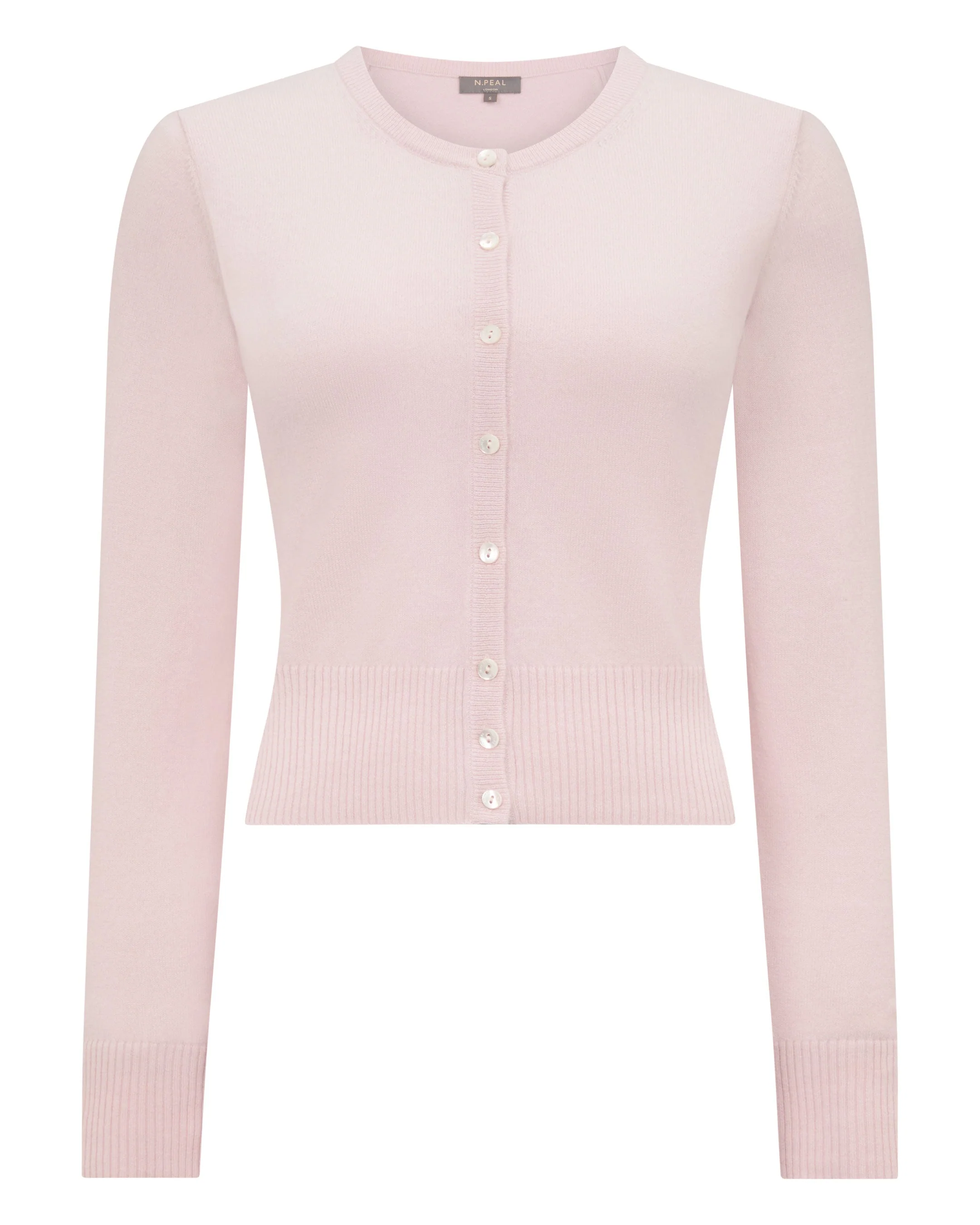 Women's Ivy Cropped Cashmere Cardigan Powder Pink - Image 2