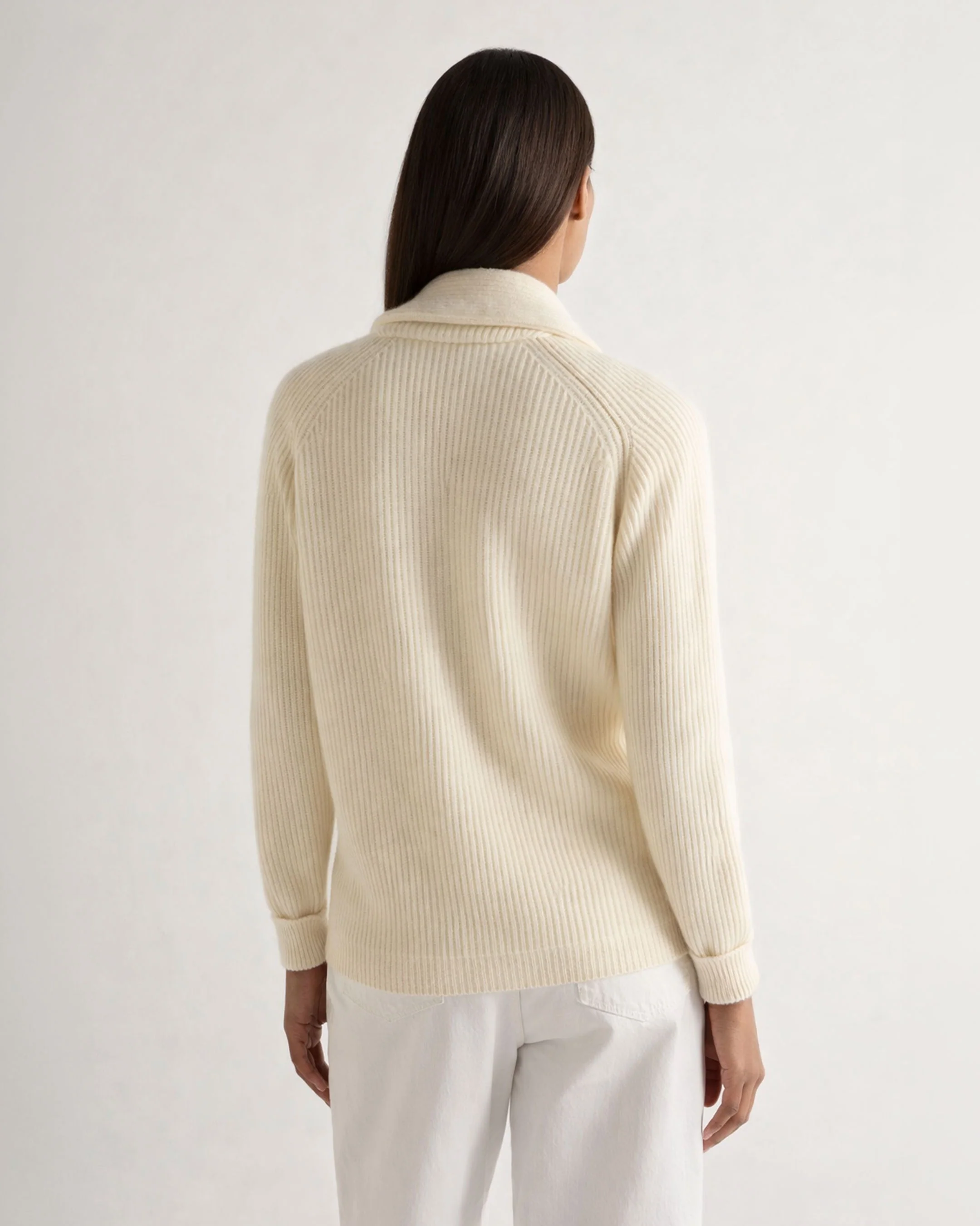 Women's Kensington Cashmere Cardigan New Ivory White - Image 3