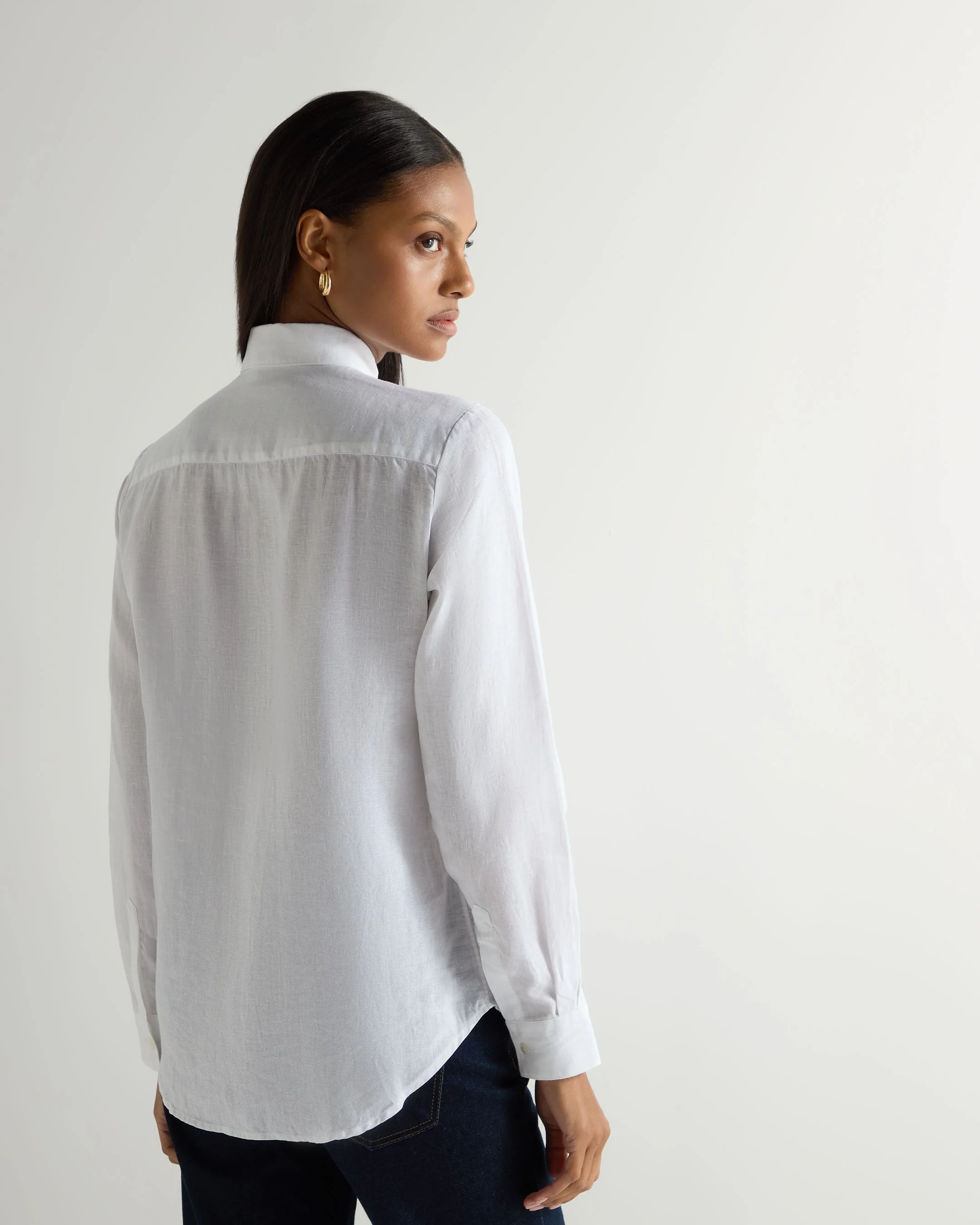 Women's Rochelle Linen Shirt White - Image 4