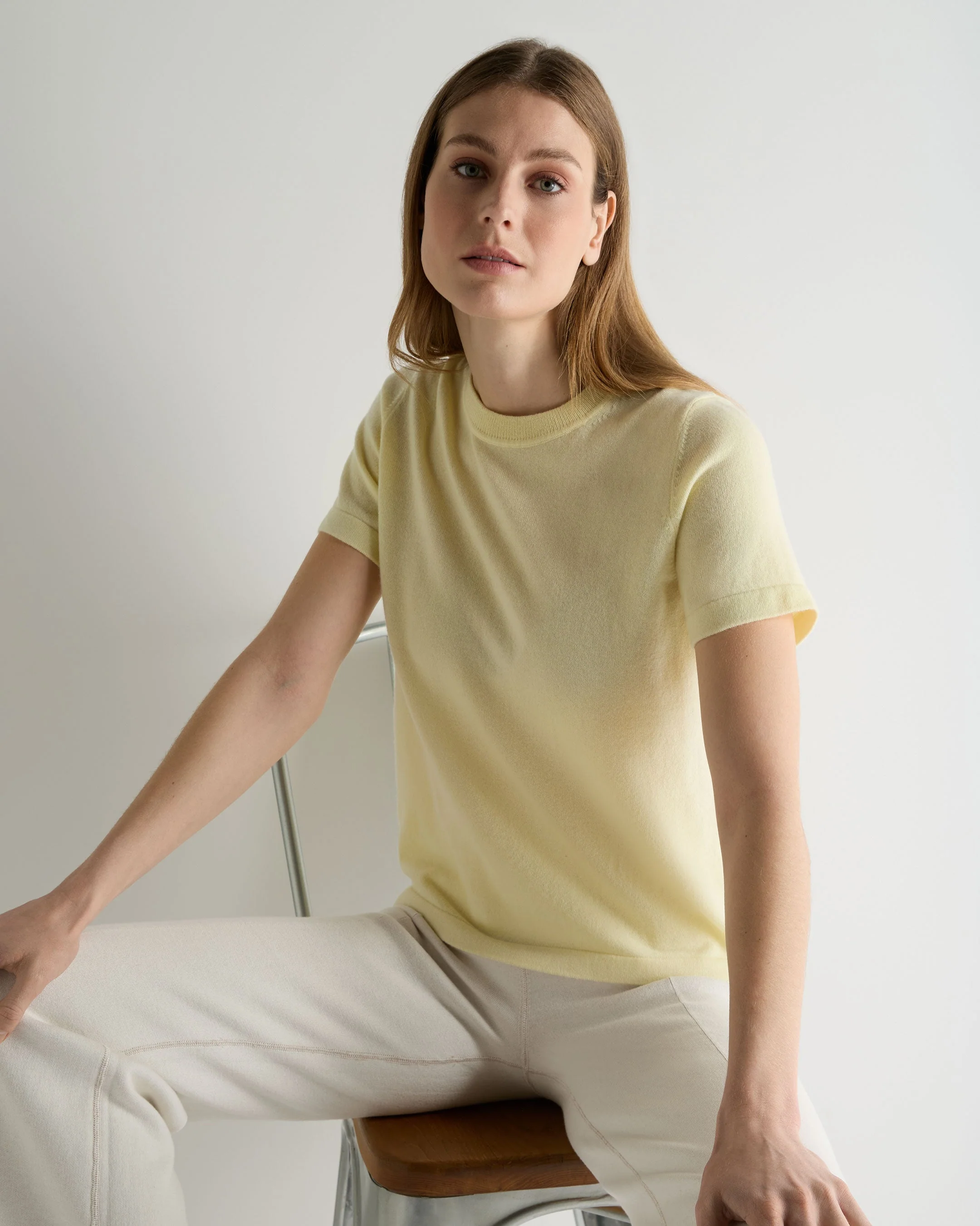 Women's Lottie Cashmere T-Shirt Butter Yellow