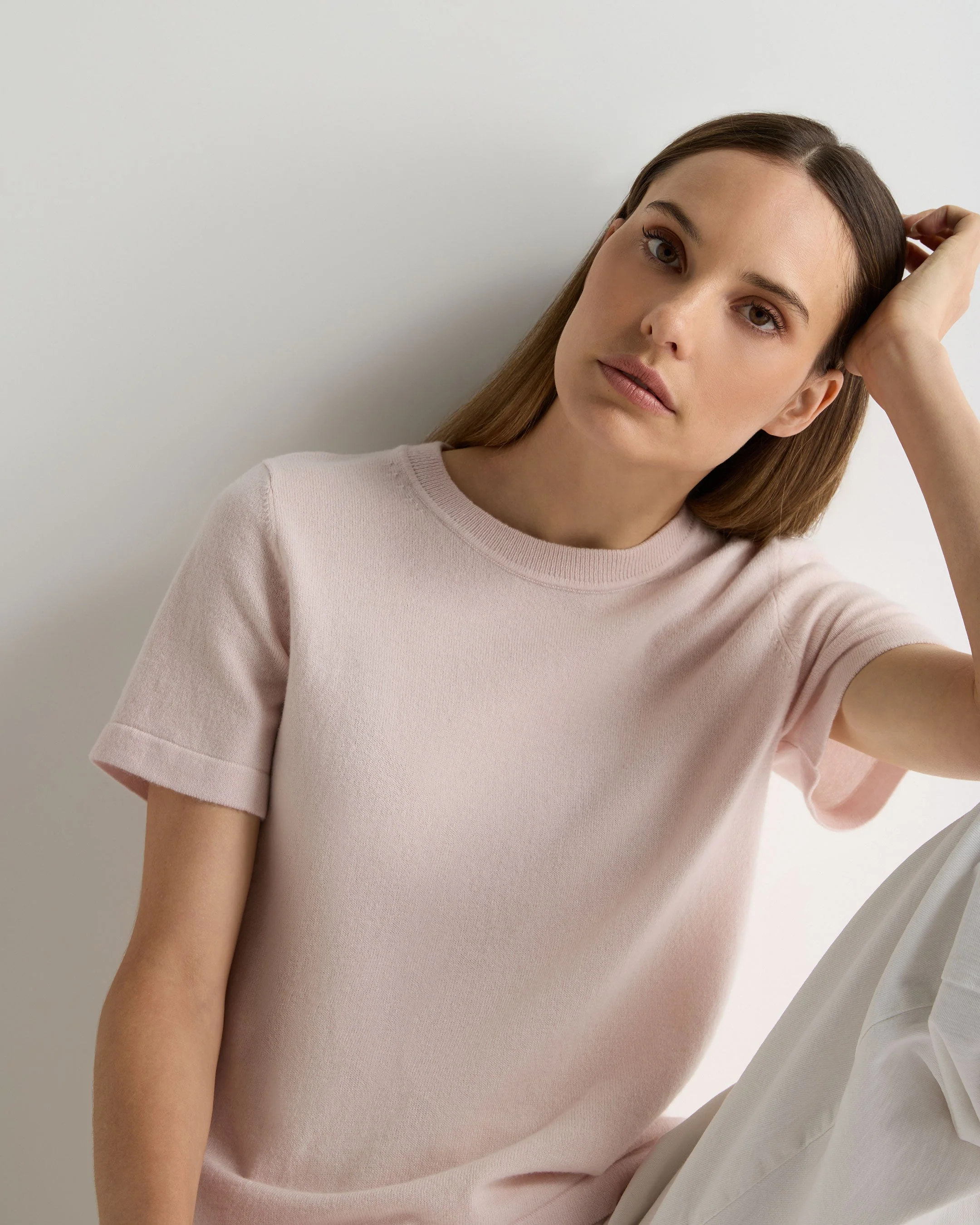 Women's Lottie Cashmere T-Shirt Powder Pink - Image 5