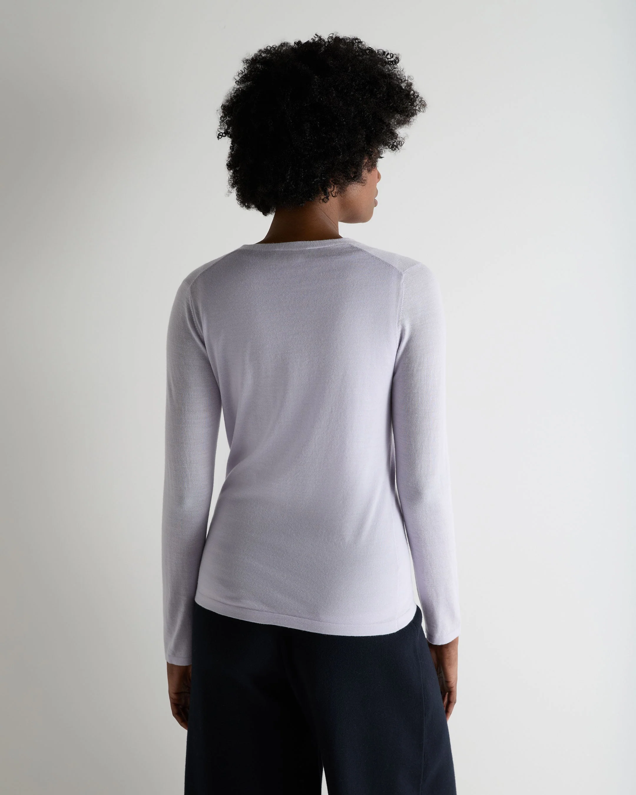 Women's Mia Superfine Cashmere V Neck Cardigan Lavender Purple - Image 4