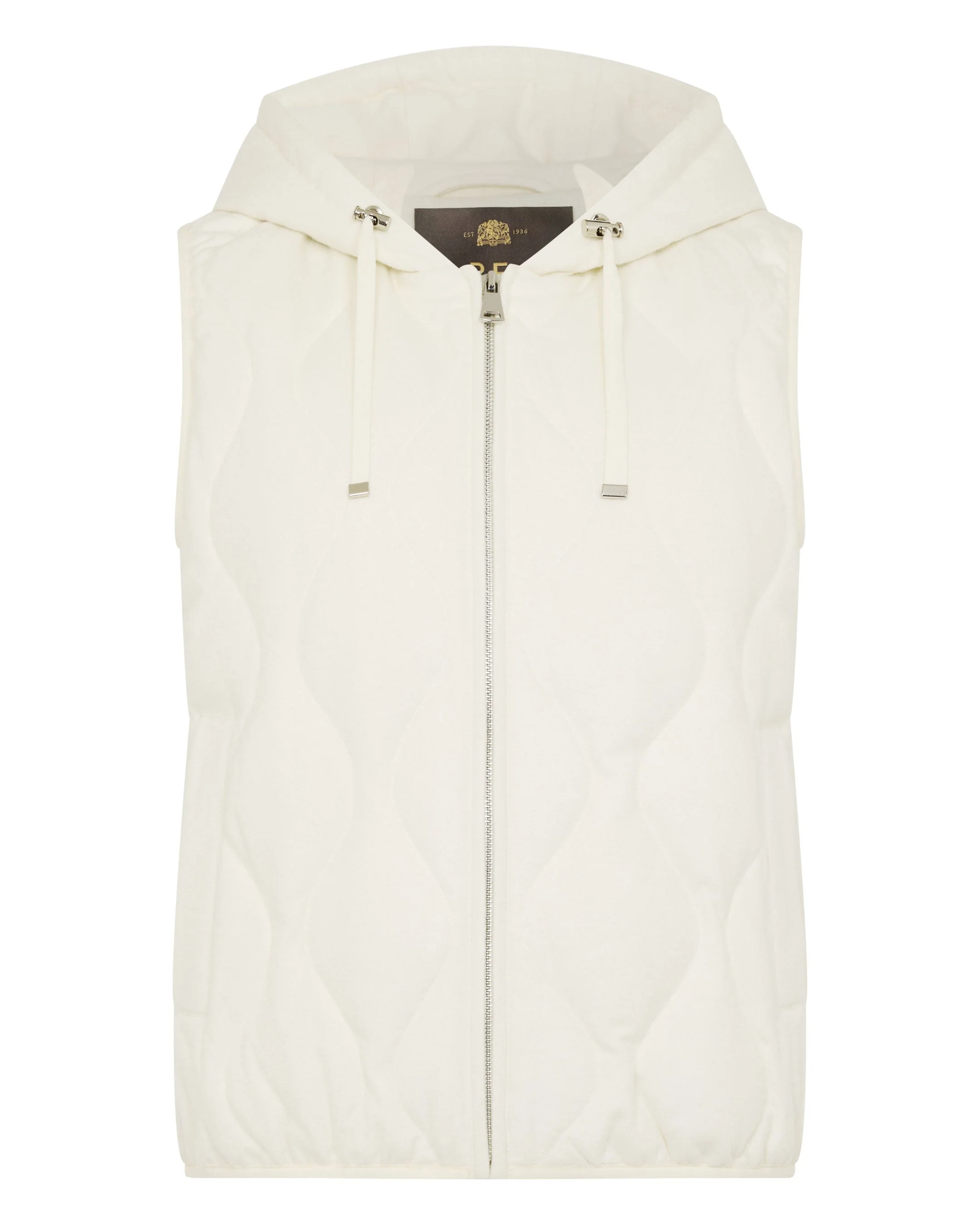 Women's Padded Gilet With Hood White - Image 2