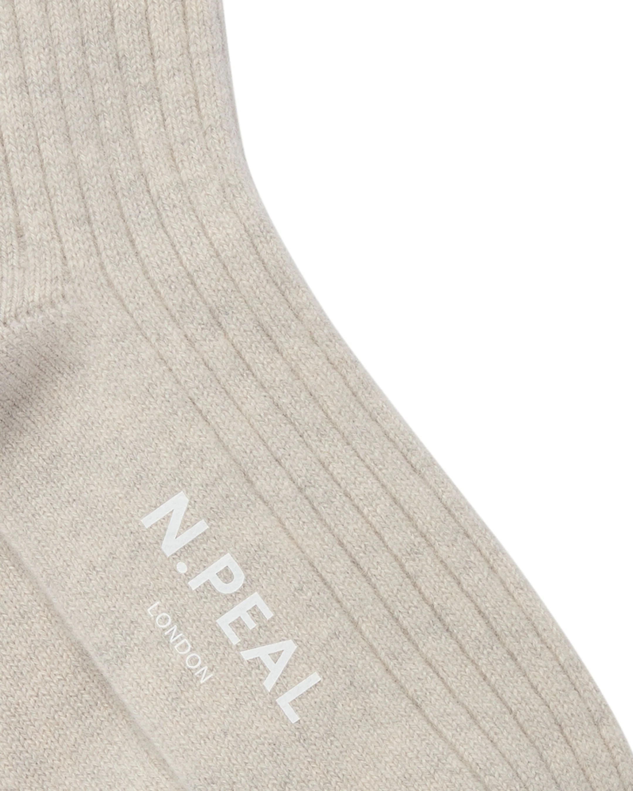 Women's Rib Cashmere House Socks Pebble Grey - Image 2