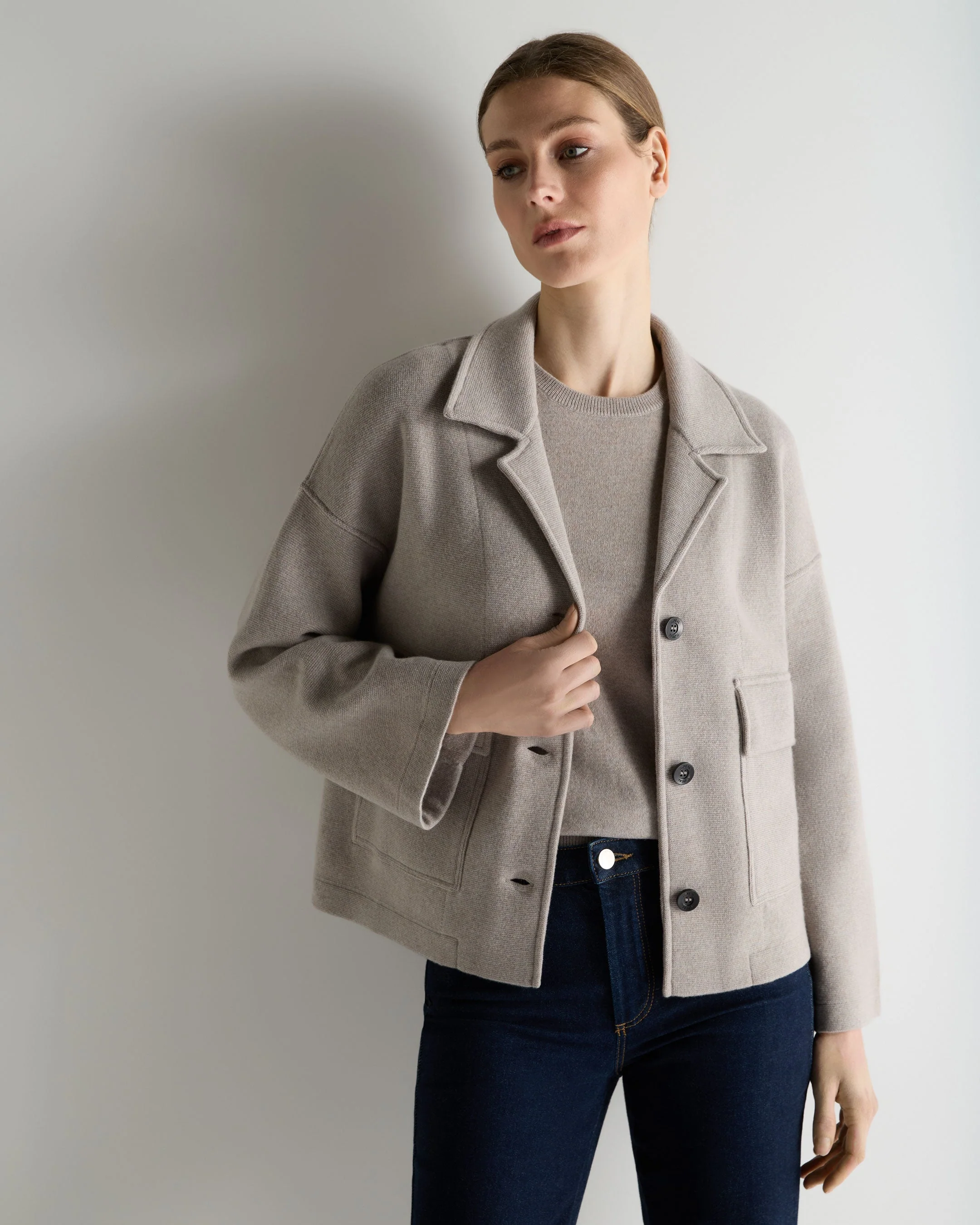 Women's Safari Milano Cashmere Jacket Oat Grey