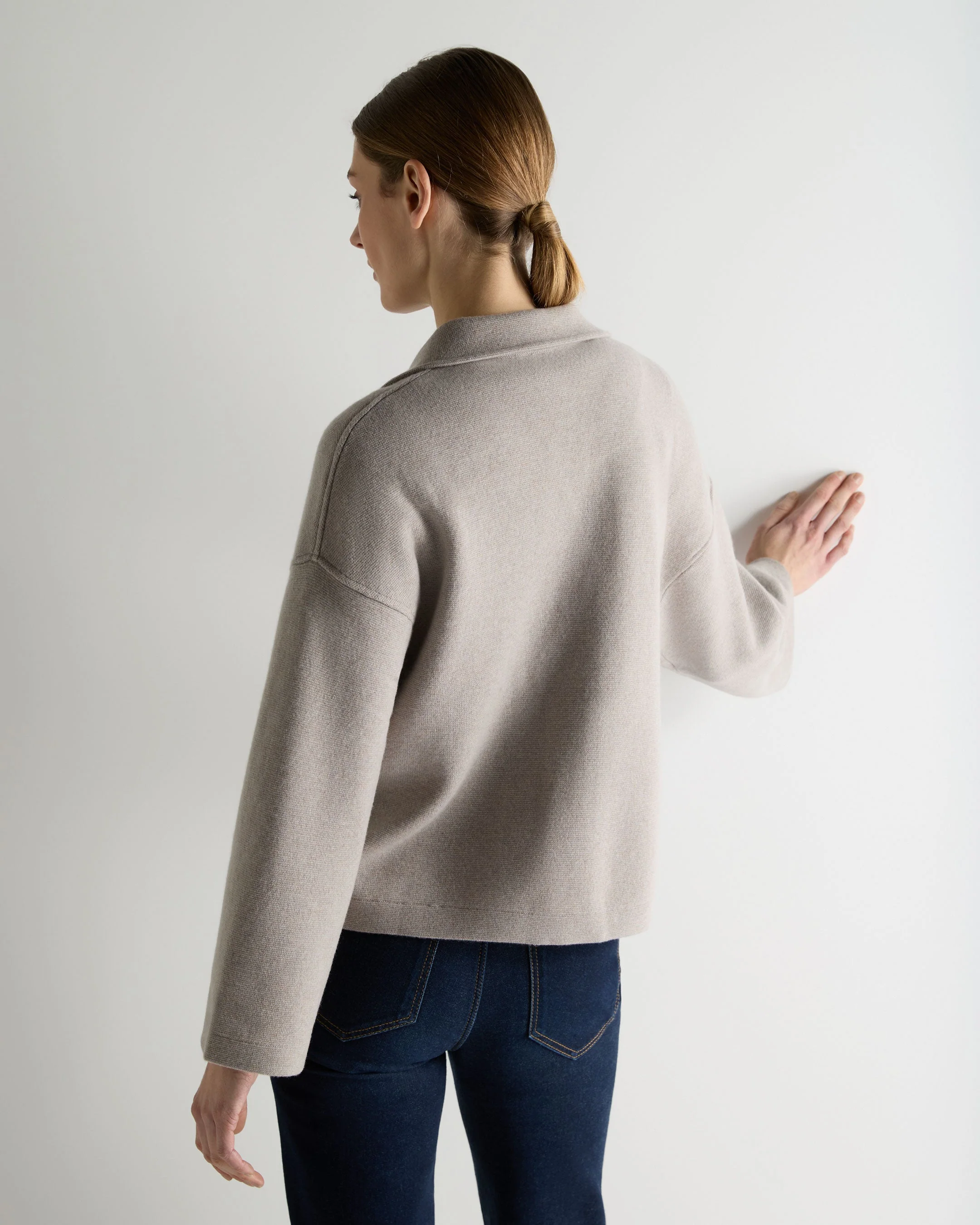 Women's Safari Milano Cashmere Jacket Oat Grey - Image 4