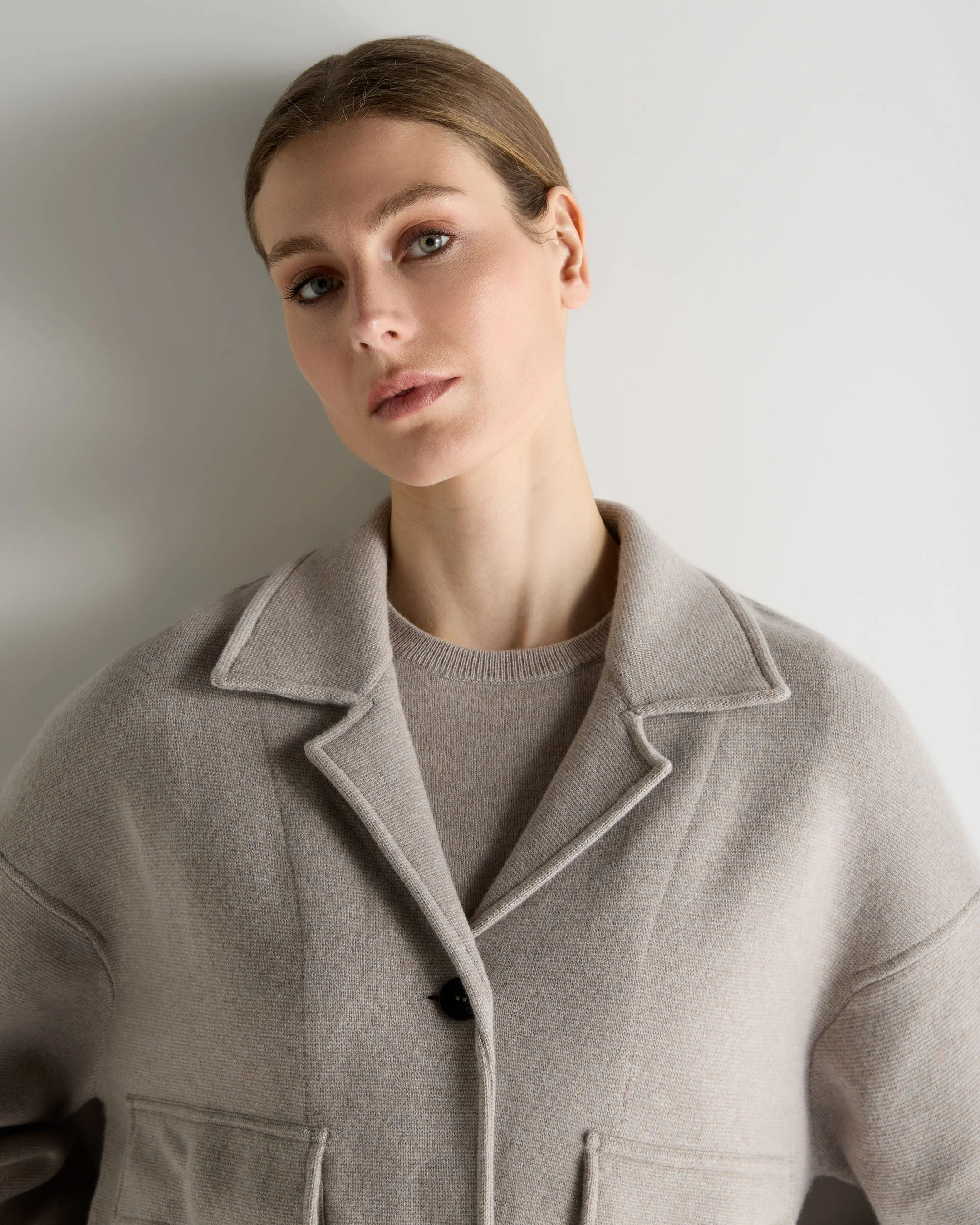 Women's Safari Milano Cashmere Jacket Oat Grey - Image 5