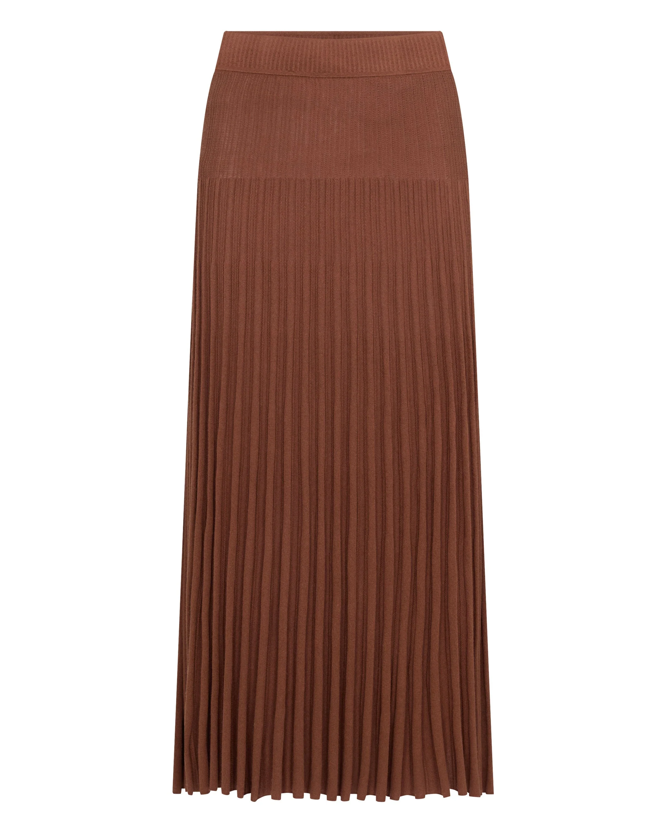Women's Superfine Pleated Cashmere Silk Skirt Henna Brown - Image 2
