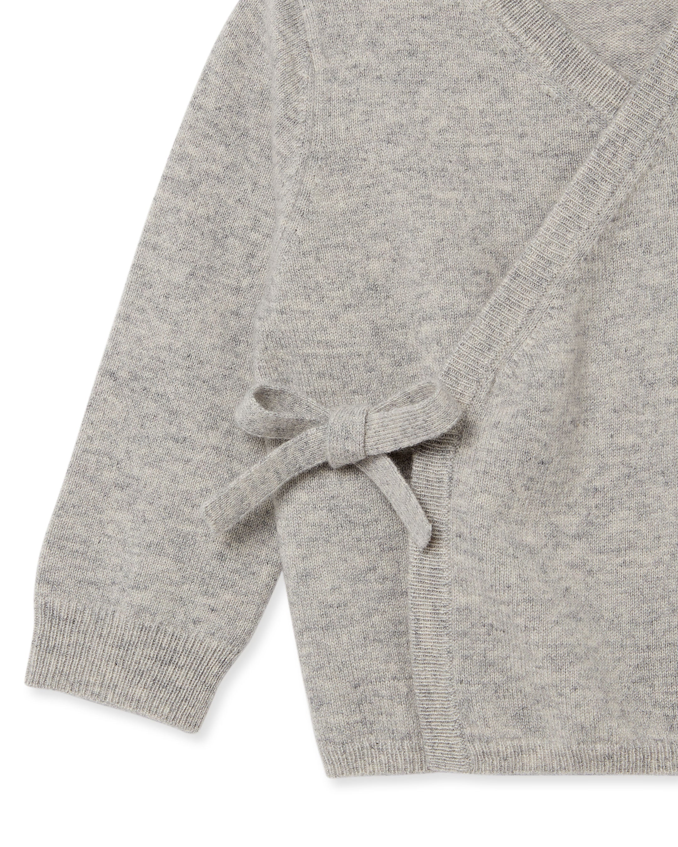 Wrap Cashmere Cardigan Fumo Grey - Image 4