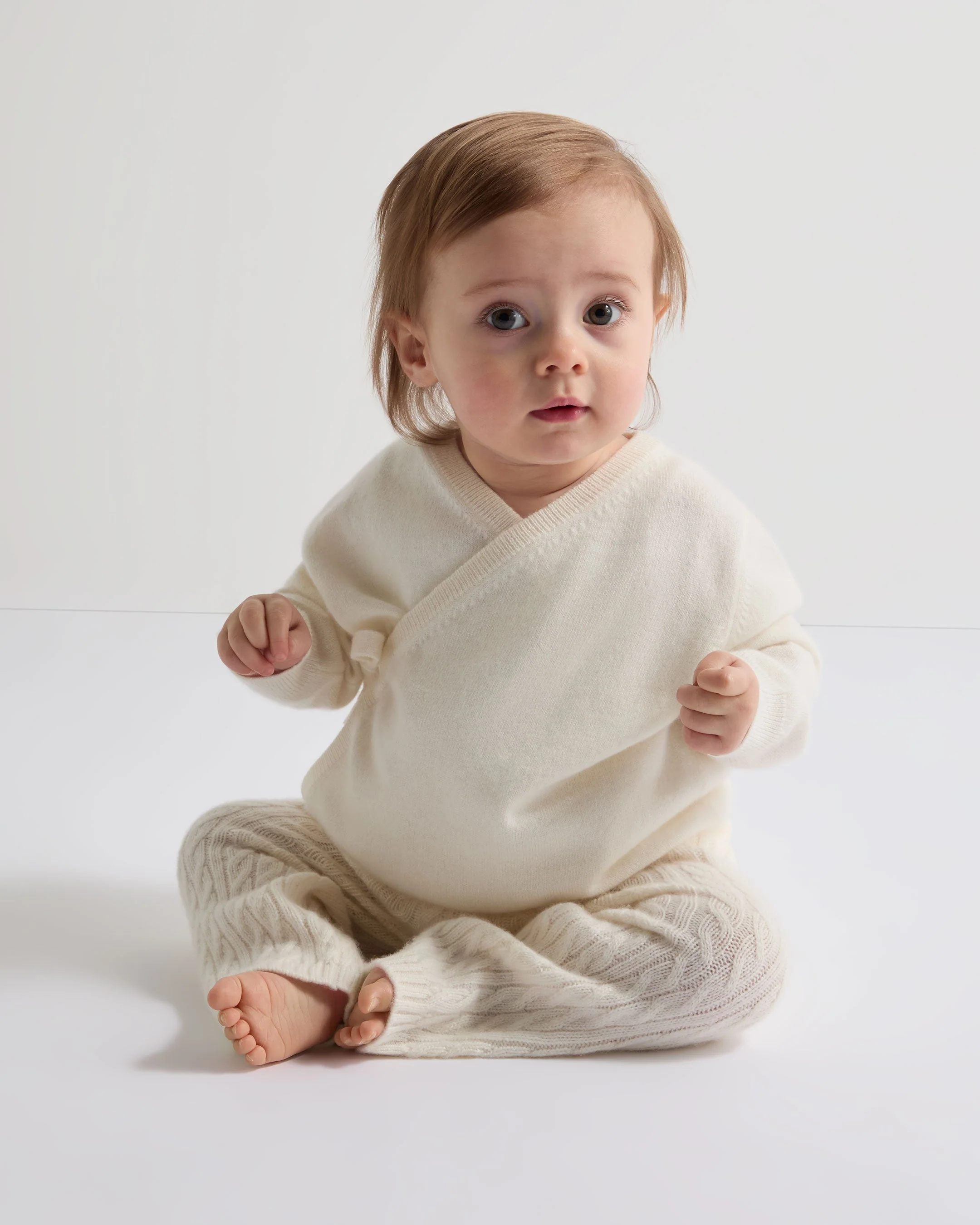 Wrap Cashmere Cardigan New Ivory White - Image 3
